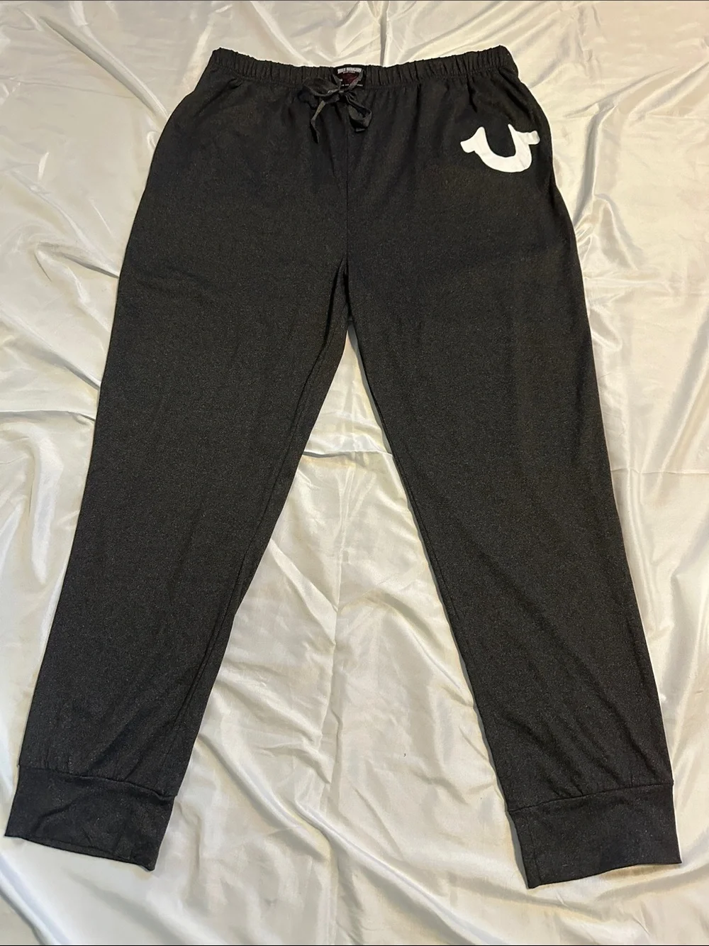 True Religion Men’s XL 40-42 Gray Horseshoe Logo Lounge Jogger Pants